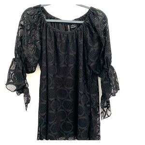 New Directions Black Lace Top